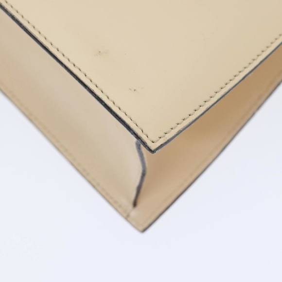 CELINE Hand Bag Leather 2way Cream Gold Auth 91296 - Picture 15 of 16